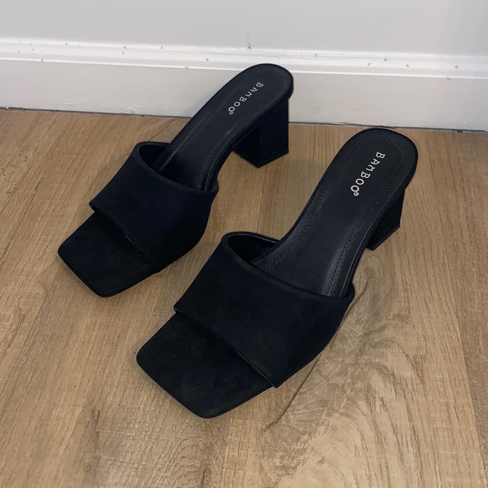 Leila Heeled Sandals- Size 9 Black, Bohme Bamboo brand